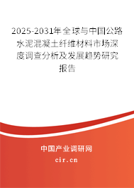 2025-2031年全球與中國公路水泥混凝土纖維材料市場深度調查分析及發展趨勢研究報告