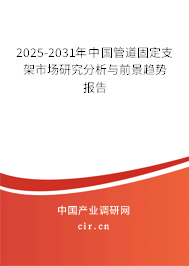 2025-2031年中國管道固定支架市場研究分析與前景趨勢報告