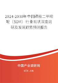 2024-2030年中國磺胺二甲嘧啶（SDM）行業(yè)現(xiàn)狀深度調研及發(fā)展趨勢預測報告