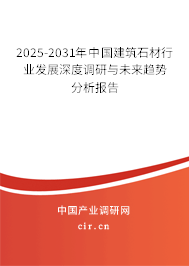 2025-2031年中國建筑石材行業發展深度調研與未來趨勢分析報告