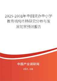 2025-2031年中國民辦中小學(xué)教育機(jī)構(gòu)市場研究分析與發(fā)展前景預(yù)測報告
