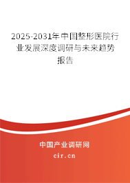 2025-2031年中國整形醫院行業發展深度調研與未來趨勢報告