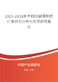 2025-2031年中國治偏痛顆粒行業研究分析與前景趨勢報告