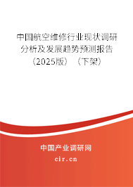 中國航空維修行業現狀調研分析及發展趨勢預測報告（2025版）（下架）