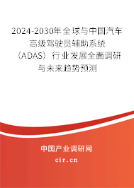2024-2030年全球與中國汽車高級駕駛員輔助系統(tǒng)（ADAS）行業(yè)發(fā)展全面調研與未來趨勢預測