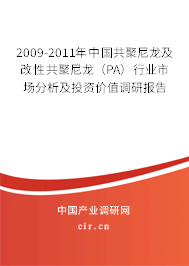 2009-2011年中國共聚尼龍及改性共聚尼龍（PA）行業市場分析及投資價值調研報告