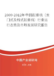 2009-2012年中國起重機（龍門式及橋式起重機）行業運行態勢及市場發展研究報告