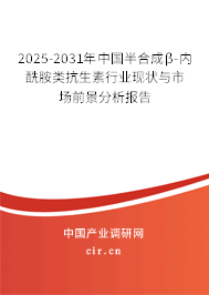 2025-2031年中國(guó)半合成β-內(nèi)酰胺類抗生素行業(yè)現(xiàn)狀與市場(chǎng)前景分析報(bào)告