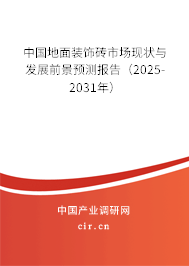 中國地面裝飾磚市場現狀與發(fā)展前景預測報告（2025-2031年）