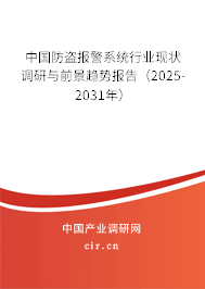 中國防盜報警系統行業現狀調研與前景趨勢報告（2025-2031年）