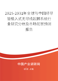 2025-2031年全球與中國經導管植入式無導線起搏系統行業研究分析及市場前景預測報告