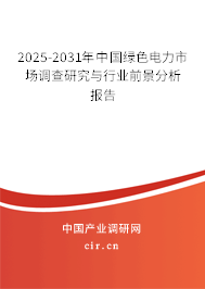 2025-2031年中國綠色電力市場調查研究與行業前景分析報告