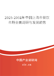 2025-2031年中國上海市餐飲市場全面調研與發展趨勢