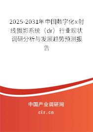 2025-2031年中國數字化x射線攝影系統（dr）行業現狀調研分析與發展趨勢預測報告