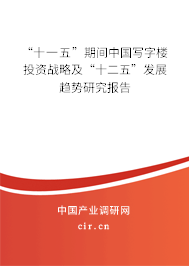 “十一五”期間中國寫字樓投資戰略及“十二五”發展趨勢研究報告