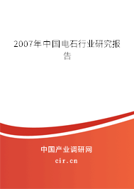2007年中國電石行業(yè)研究報(bào)告