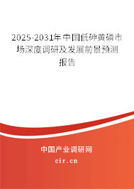 2025-2031年中國低砷黃磷市場深度調研及發展前景預測報告