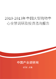 2010-2013年中國大型購物中心全景調研及投資咨詢報告