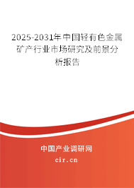 2025-2031年中國輕有色金屬礦產(chǎn)行業(yè)市場研究及前景分析報告