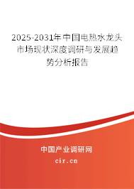 2025-2031年中國電熱水龍頭市場現狀深度調研與發展趨勢分析報告