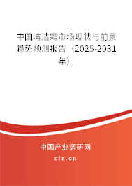 中國清潔霜市場現狀與前景趨勢預測報告（2025-2031年）