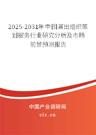 2025-2031年中國演出組織策劃服務行業研究分析及市場前景預測報告