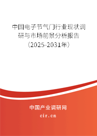 中國電子節氣門行業現狀調研與市場前景分析報告（2025-2031年）