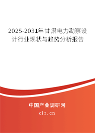 2025-2031年甘肅電力勘察設計行業現狀與趨勢分析報告