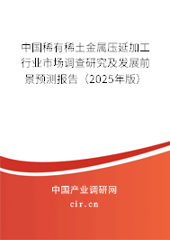 中國稀有稀土金屬壓延加工行業市場調查研究及發展前景預測報告（2025年版）
