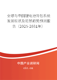 全球與中國鋰電池背包系統發展現狀及前景趨勢預測報告（2025-2031年）