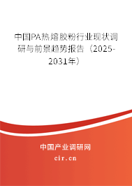 中國PA熱熔膠粉行業現狀調研與前景趨勢報告（2025-2031年）