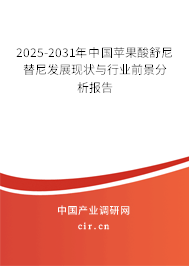2025-2031年中國蘋果酸舒尼替尼發展現狀與行業前景分析報告