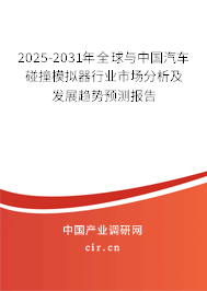 2025-2031年全球與中國汽車碰撞模擬器行業市場分析及發展趨勢預測報告