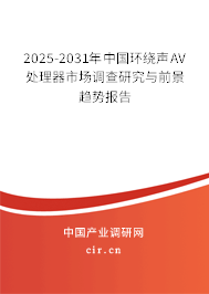 2025-2031年中國環繞聲AV處理器市場調查研究與前景趨勢報告