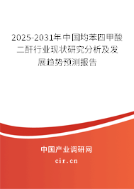 2025-2031年中國均苯四甲酸二酐行業現狀研究分析及發展趨勢預測報告
