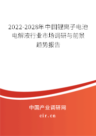 2022-2028年中國鋰離子電池電解液行業市場調研與前景趨勢報告