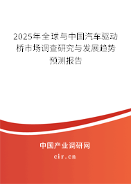 2025年全球與中國汽車驅動橋市場調查研究與發展趨勢預測報告