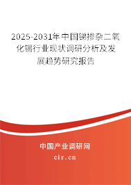 2025-2031年中國銻摻雜二氧化錫行業現狀調研分析及發展趨勢研究報告