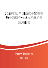 2025年版中國西式小家電市場專題研究分析與發展前景預測報告