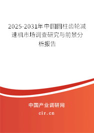 2025-2031年中國圓柱齒輪減速機市場調查研究與前景分析報告