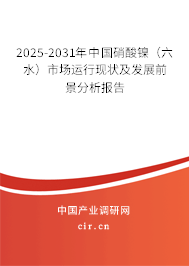 2025-2031年中國硝酸鎳（六水）市場運行現狀及發展前景分析報告
