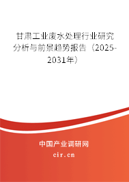 甘肅工業廢水處理行業研究分析與前景趨勢報告（2025-2031年）