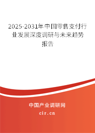 2025-2031年中國零售支付行業發展深度調研與未來趨勢報告