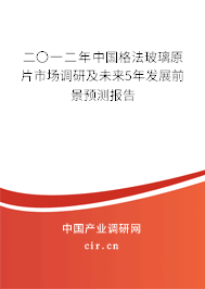 二〇一二年中國格法玻璃原片市場調研及未來5年發(fā)展前景預測報告