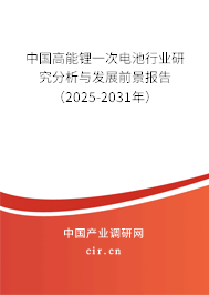 中國高能鋰一次電池行業研究分析與發展前景報告（2025-2031年）