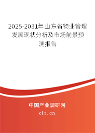 2025-2031年山東省物業管理發展現狀分析及市場前景預測報告