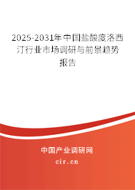 2025-2031年中國鹽酸度洛西汀行業市場調研與前景趨勢報告