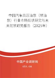 中國汽車高壓油泵（噴油泵）行業市場現狀研究與未來前景趨勢報告（2025年）