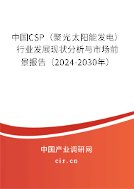 中國CSP（聚光太陽能發電）行業發展現狀分析與市場前景報告（2024-2030年）