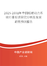 2025-2031年中國船舶動力系統行業現狀研究分析及發展趨勢預測報告
